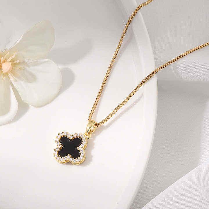Dual Charm Clover Leaf Necklace 1