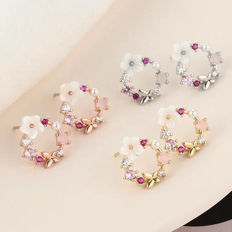Fairy Wreath Zicron Pearl Earrings