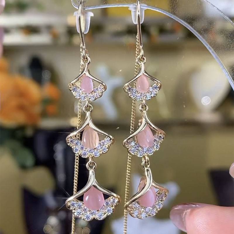 Fairytale-Pink-Tassel-Earrings 1