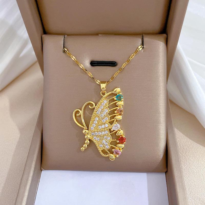 Golden Gleam Butterfly Necklace 2