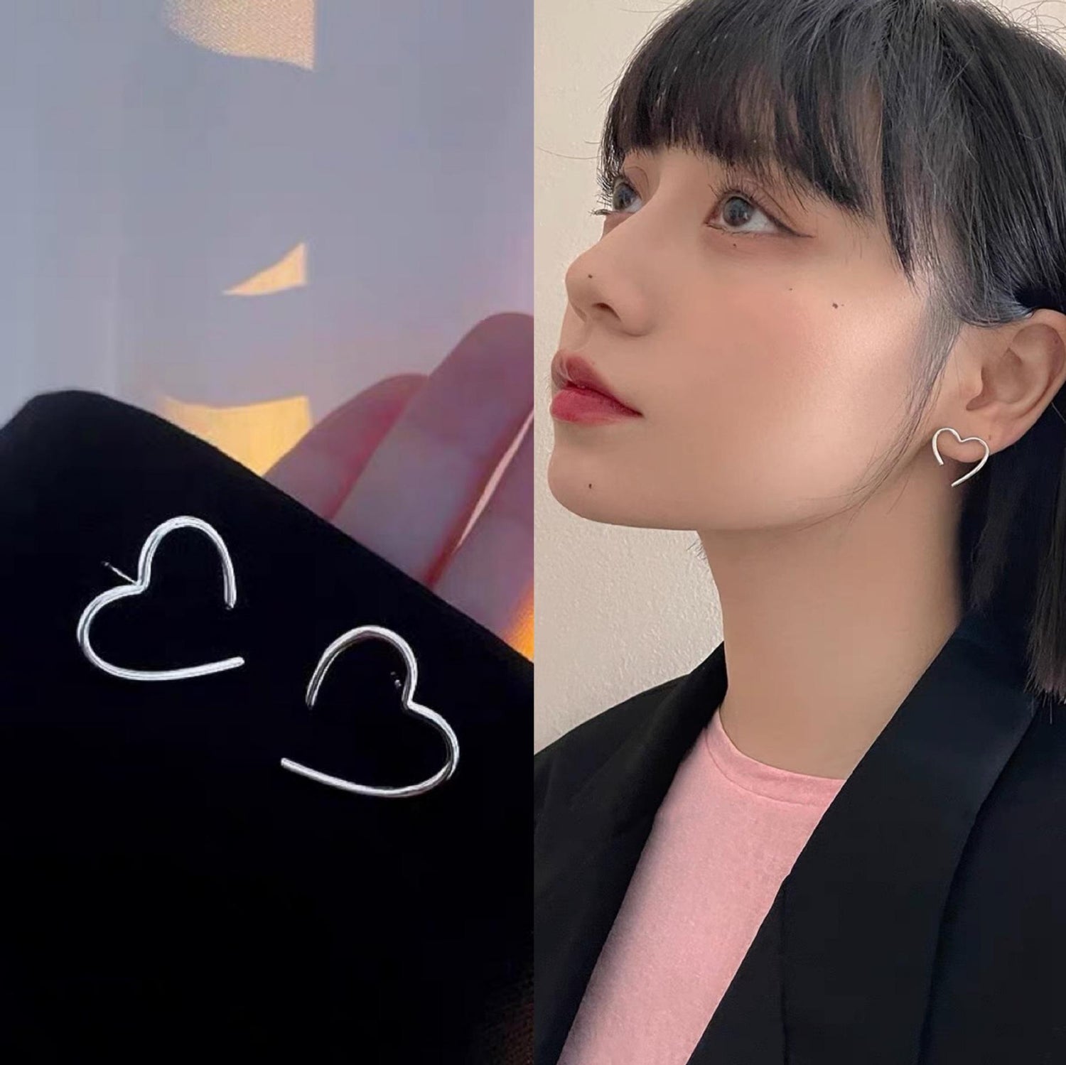 Minimalist-Silver-Heart-Earrings 2