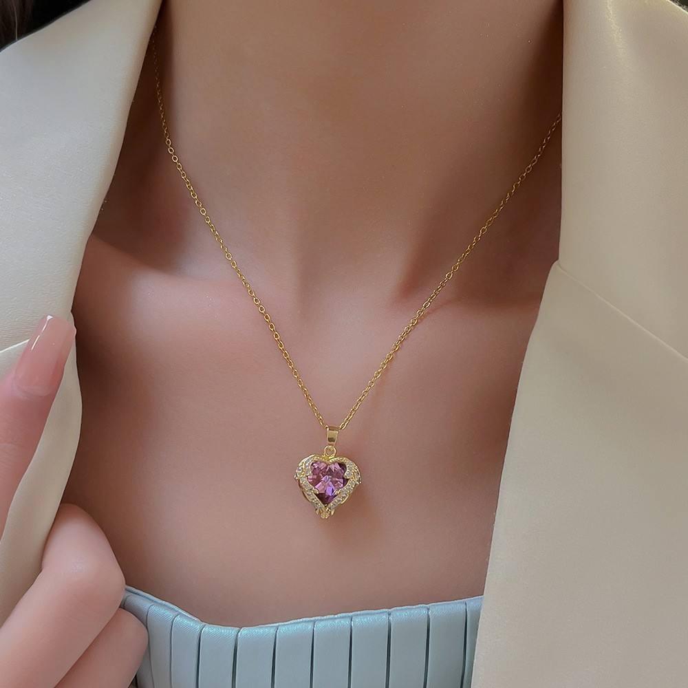Violet Whisper Heart Necklace 1