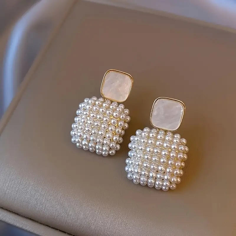 White-Square-Pearl-Earrings 1