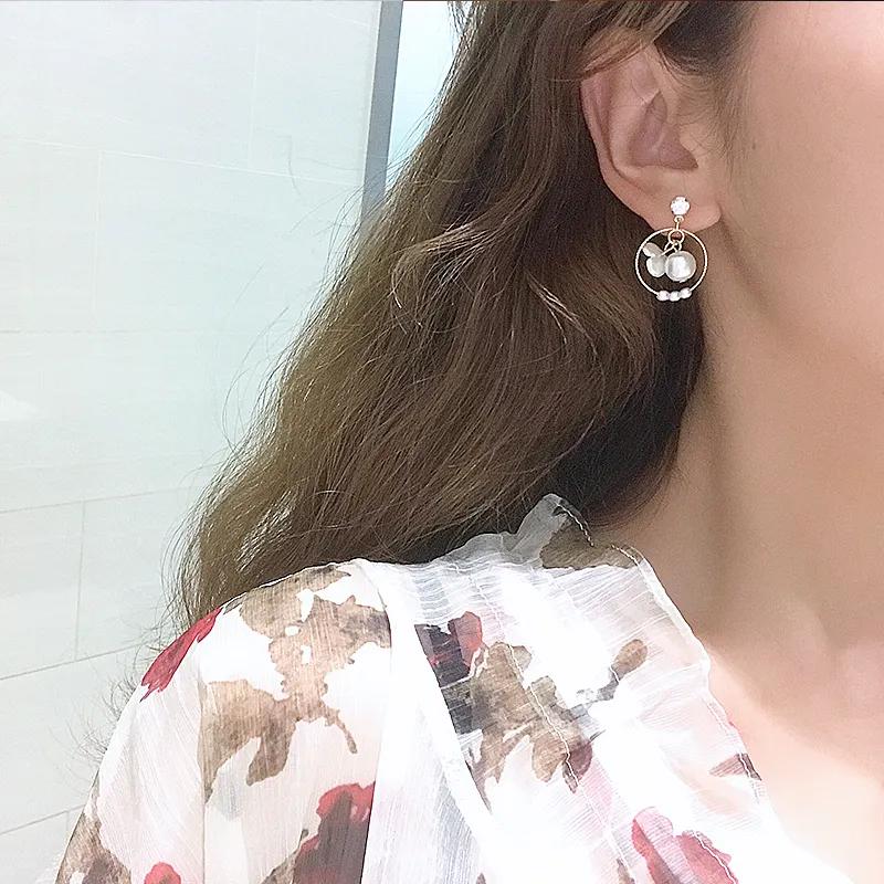 Zircon Pearl Wind Chime Earrings