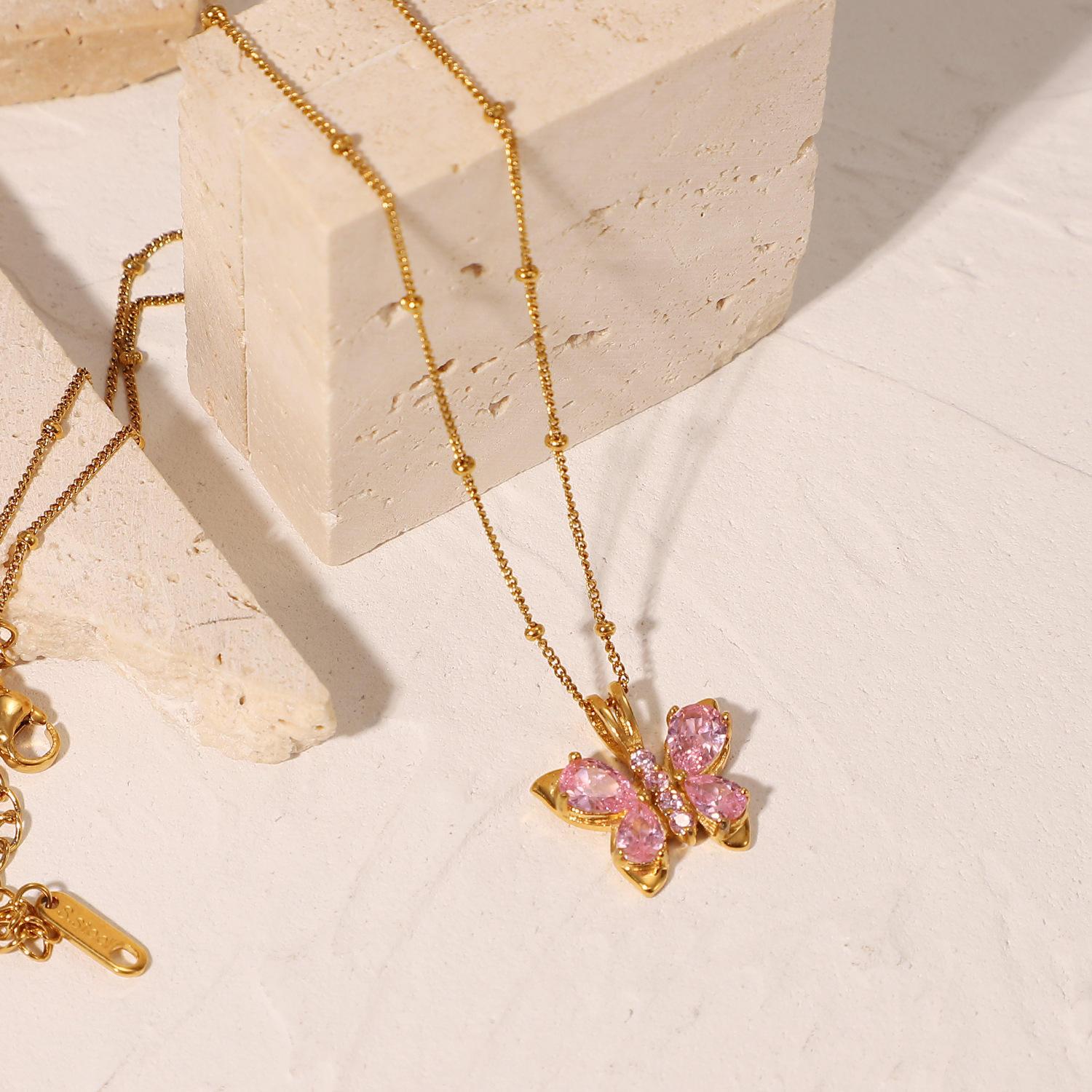 Blush Wings Butterfly Necklace 1 