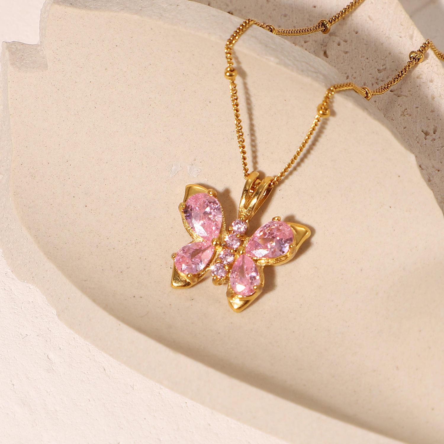 Blush Wings Butterfly Necklace 2 
