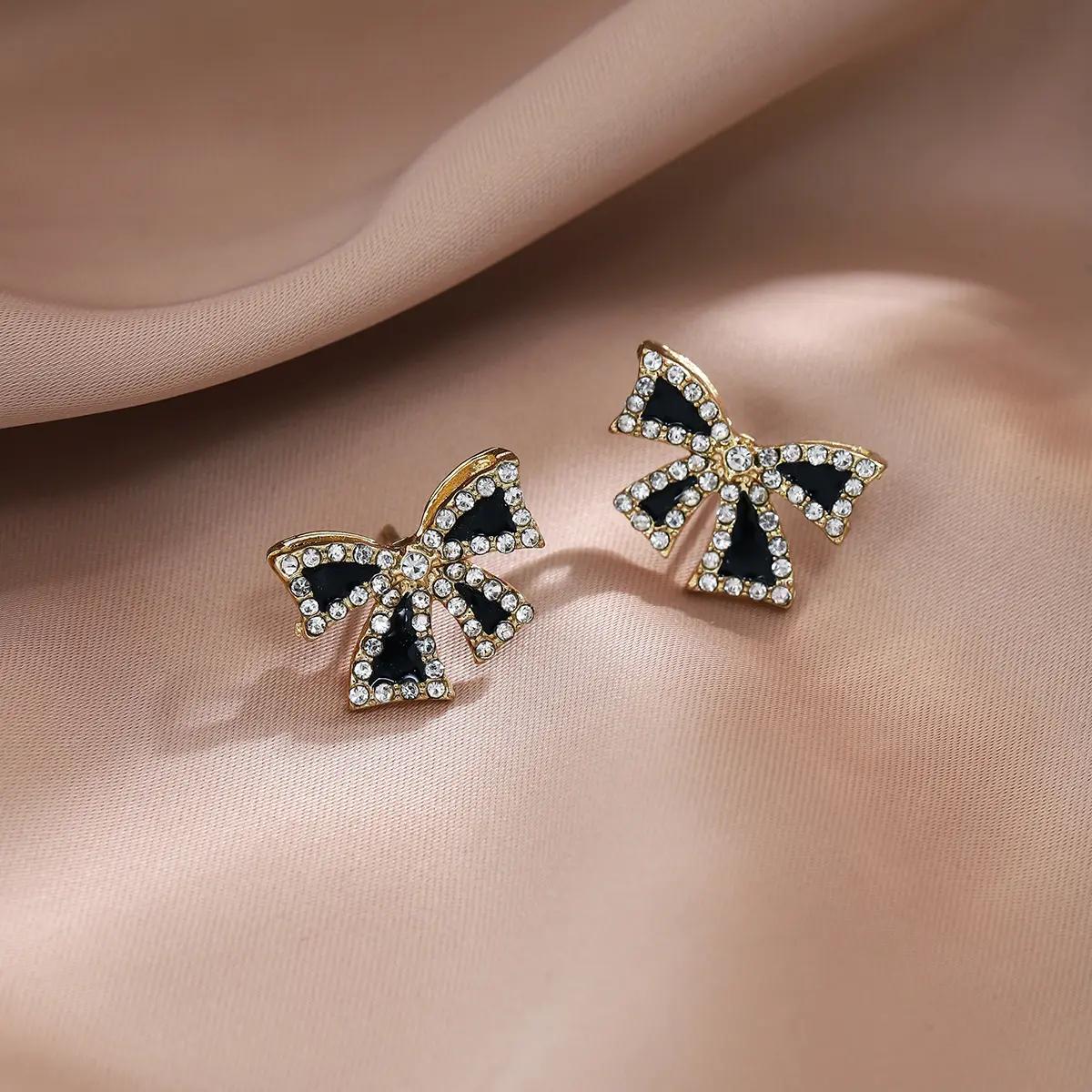 Chic Black Bow Earrings