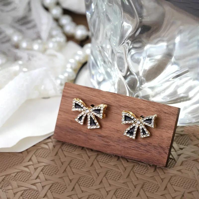 Chic Black Bow Earrings