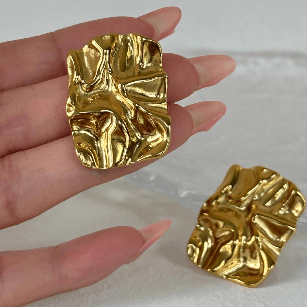 Chunky Gold Irregular Earrings