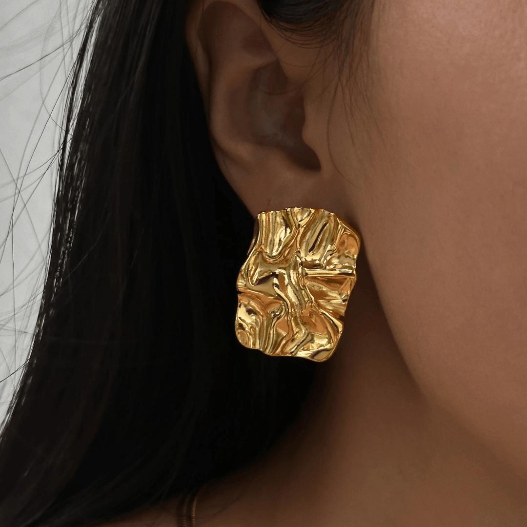 Chunky Gold Irregular Earrings