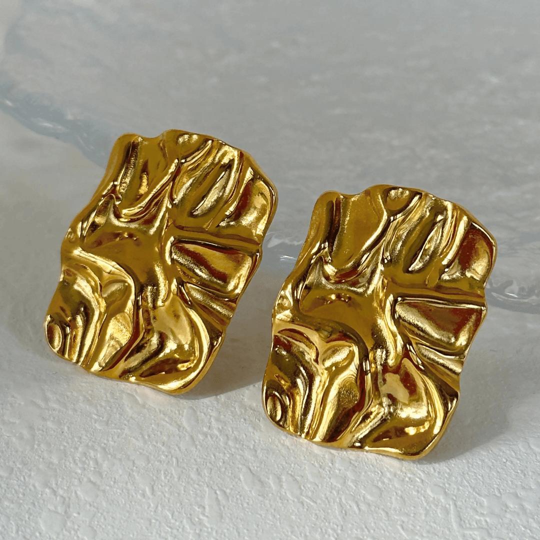 Chunky Gold Irregular Earrings
