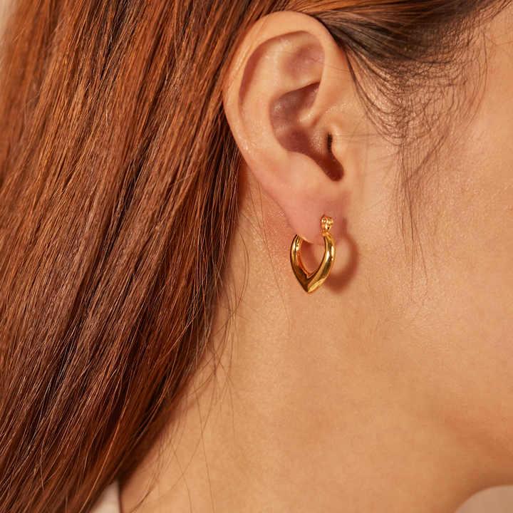 Classic Gold Finish Hoop Earrings