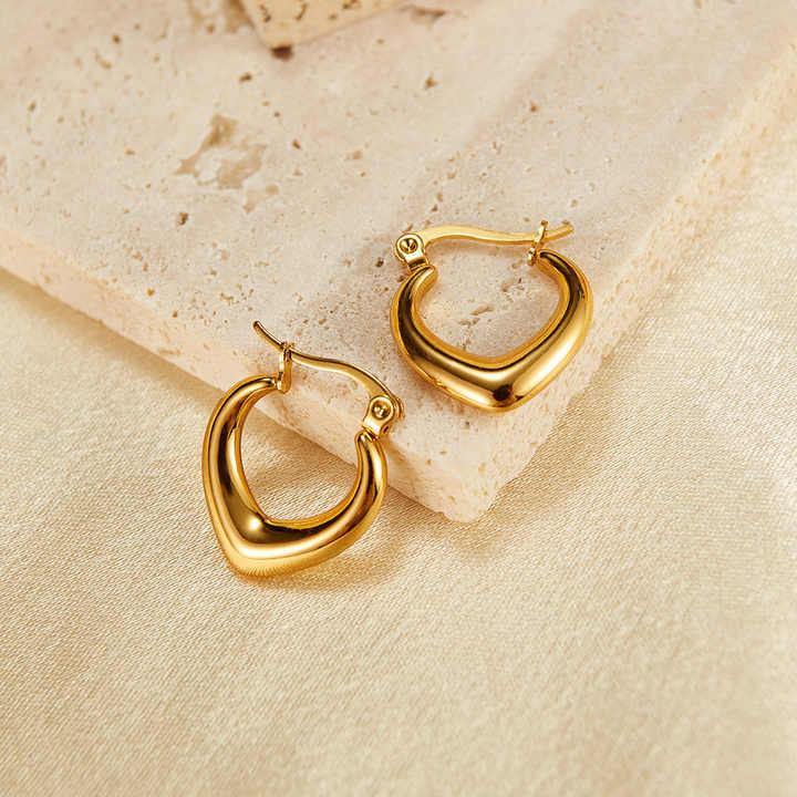 Classic Gold Finish Hoop Earrings