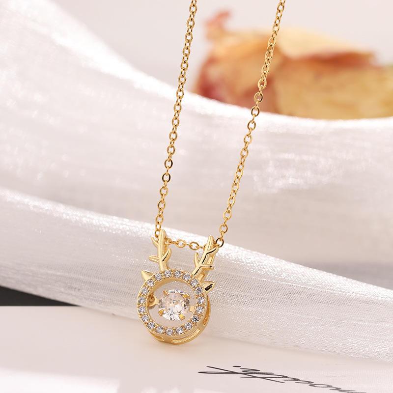 Crystal Antler Charm Necklace 1 