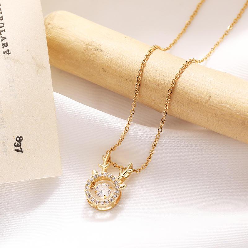 Crystal Antler Charm Necklace 2 