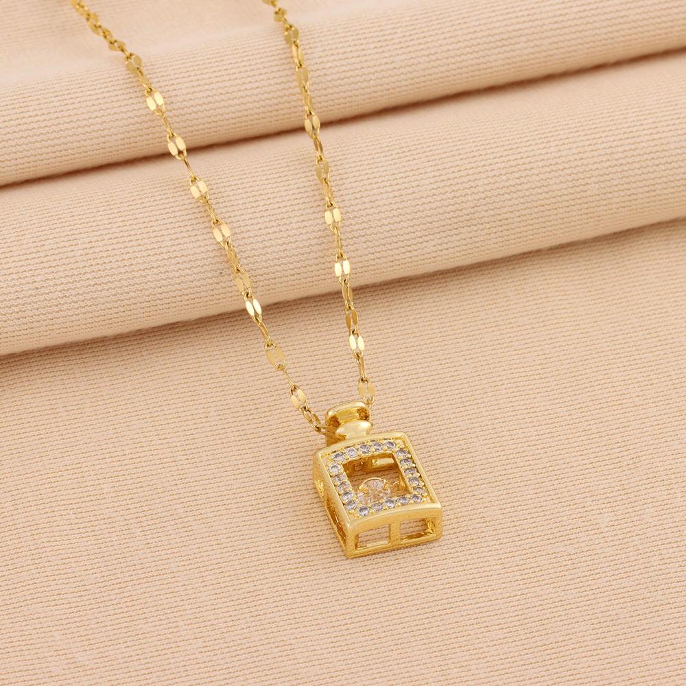 Crystal Bloom Studded Bottle Necklace