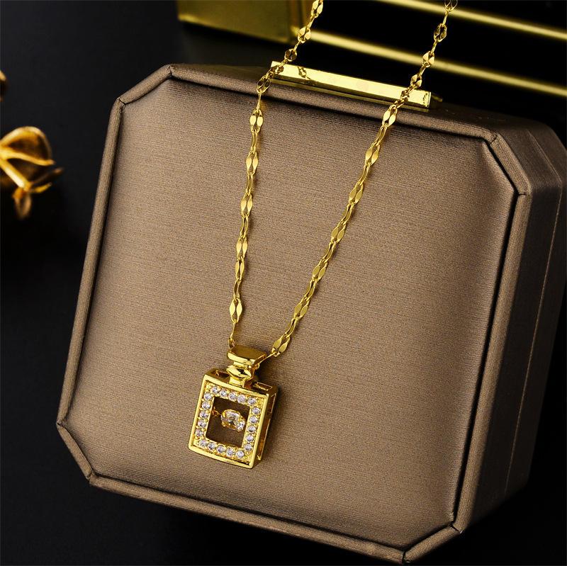Crystal Bloom Studded Bottle Necklace