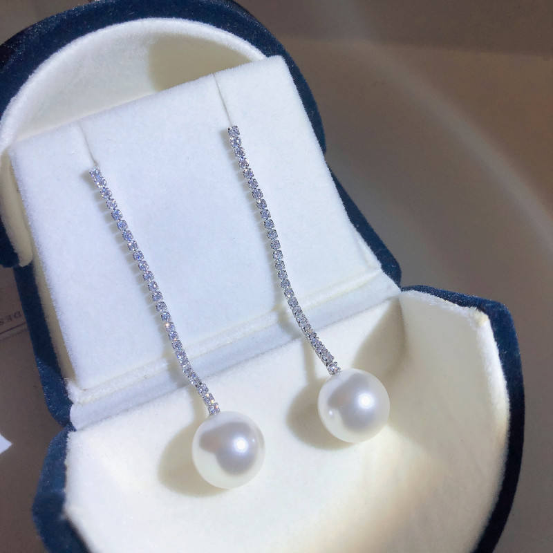 Crystal-Chain-Double-Pearl-Earrings 3
