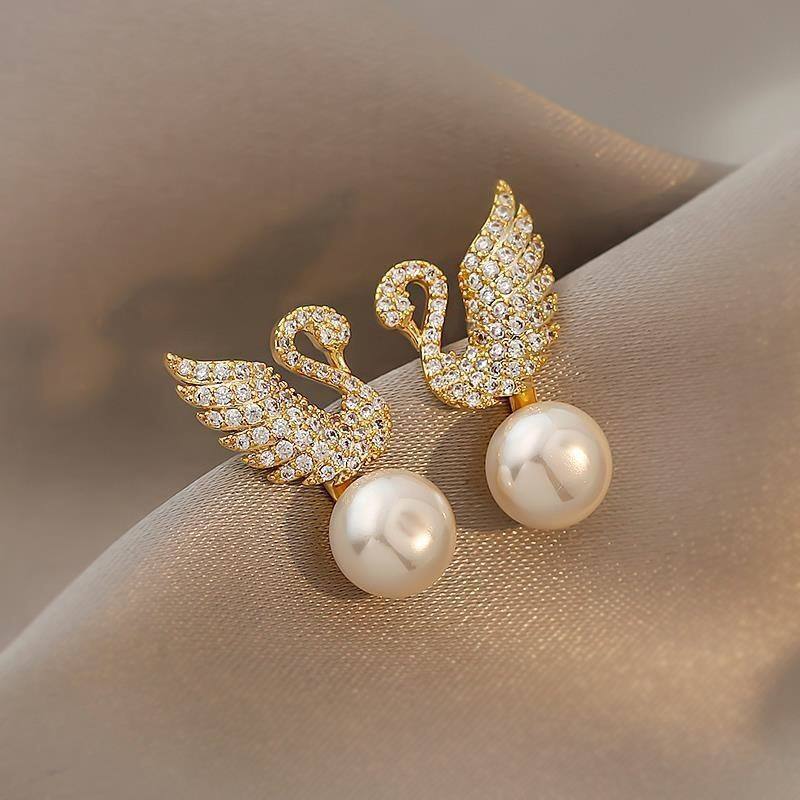 Crystal-Swans-Pearl-Earrings 1