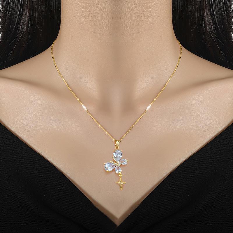 Dainty Shine Butterfly Necklace 2 