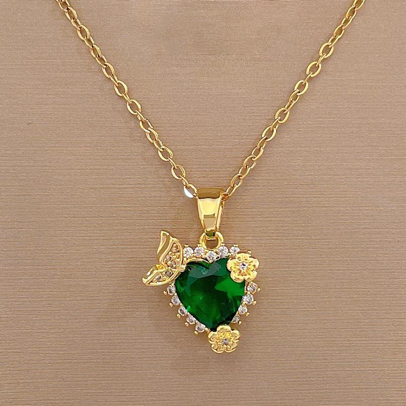 Emerald Flutter Heart Necklace 1 