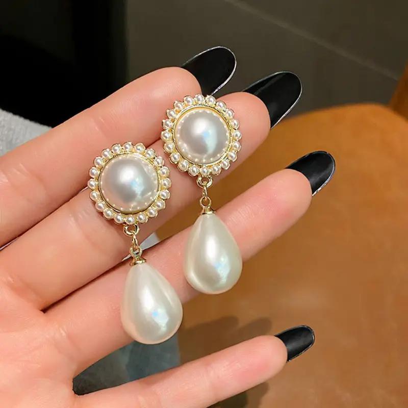 French Tassel Pearl Drop Earrings