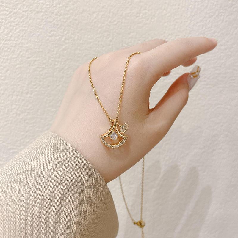 Gilded Whisper Ginkgo Necklace 1 