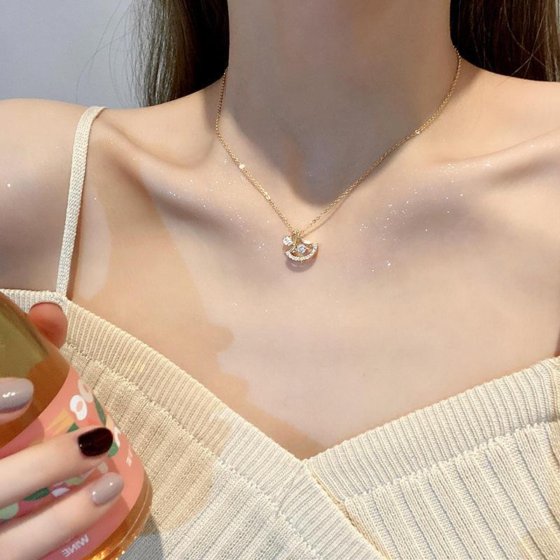 Gilded Whisper Ginkgo Necklace 2 