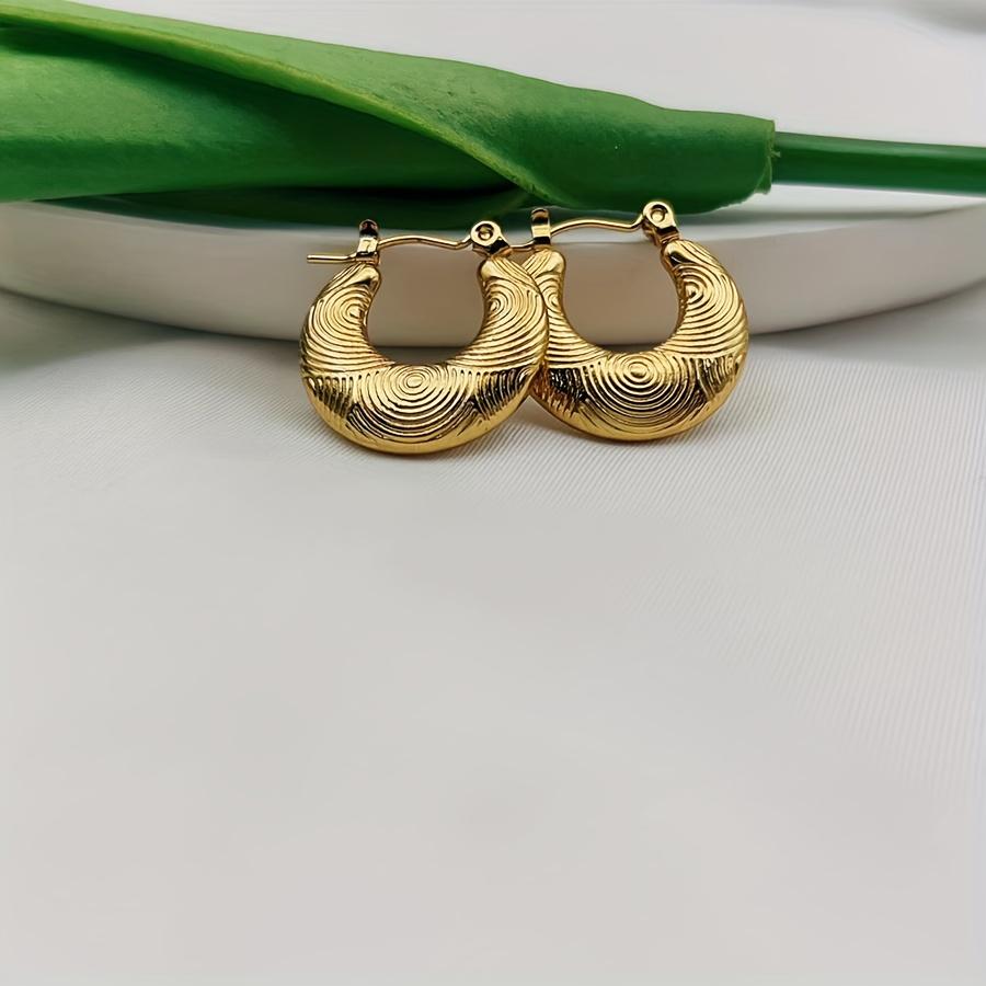 Gold Textured Hoop Earrings