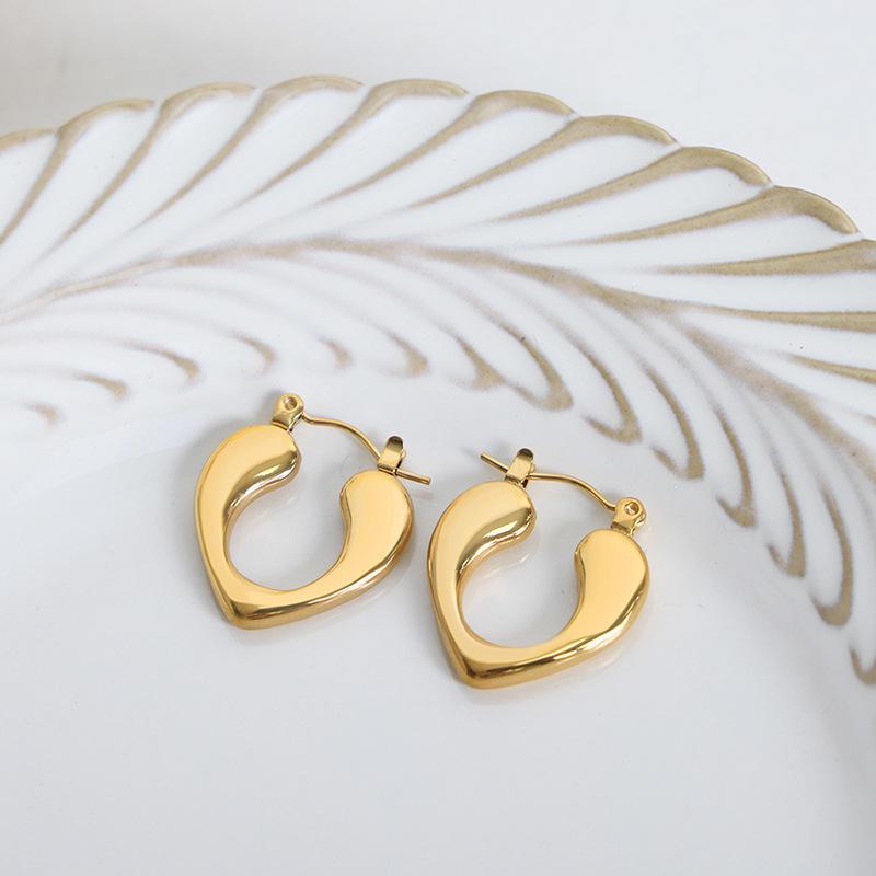 Golden Affection Heart Hoop Earrings
