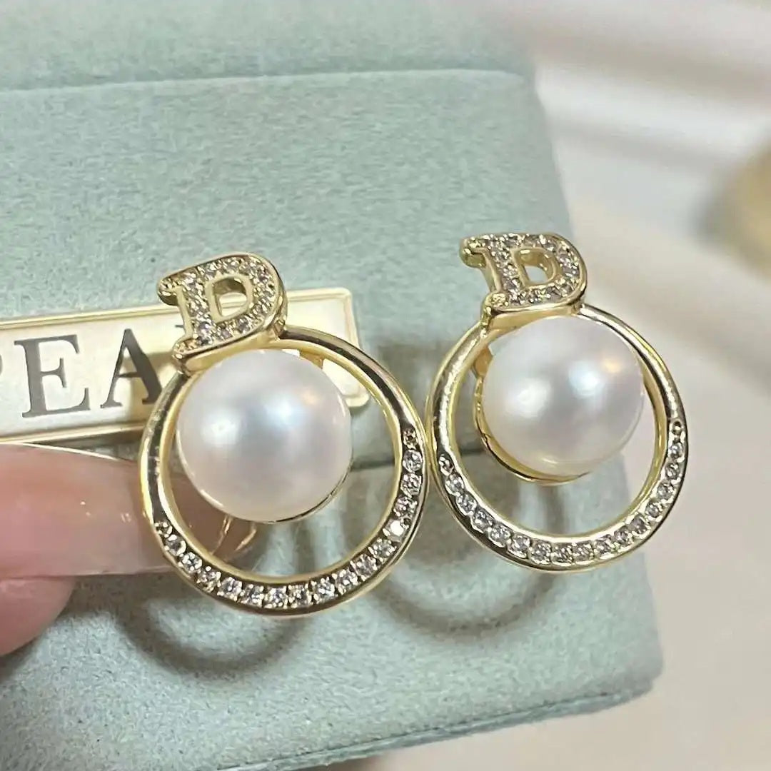 Golden-D-Circled-Pearl-Earrings 1