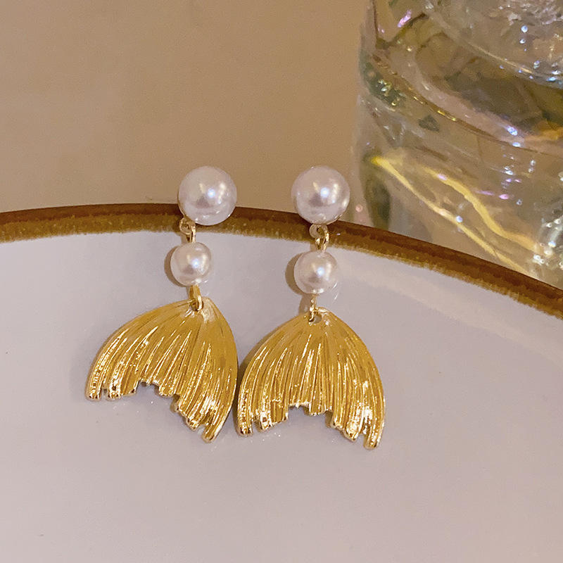Golden-Fishtail-Dangle-Earrings 1