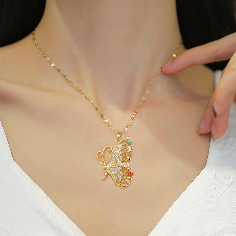 Golden Gleam Butterfly Necklace 1 