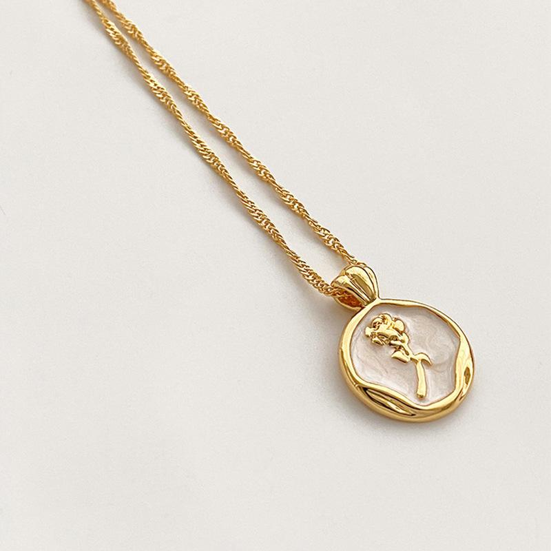 Golden Petals Enamel Necklace 2 