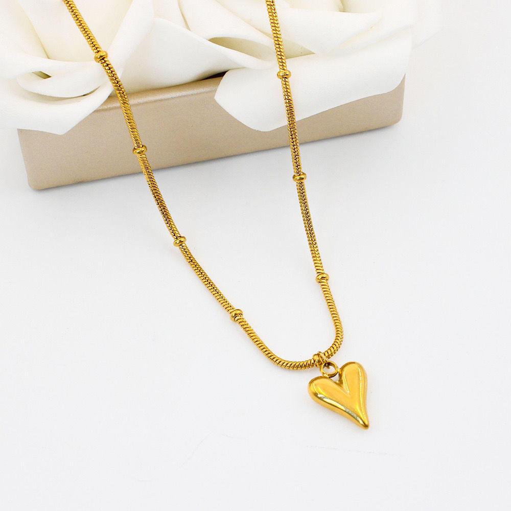 Golden Pulse Heart Necklace 2 