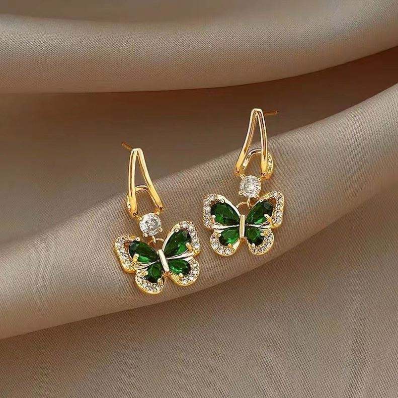 Green-Butterfly-Drop-Earrings 1