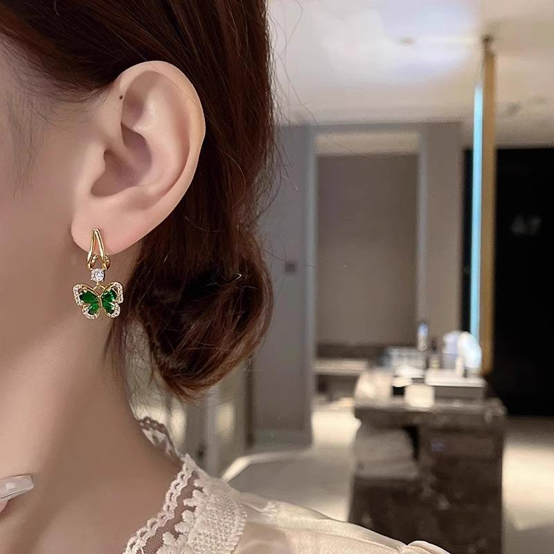 Green-Butterfly-Drop-Earrings 2