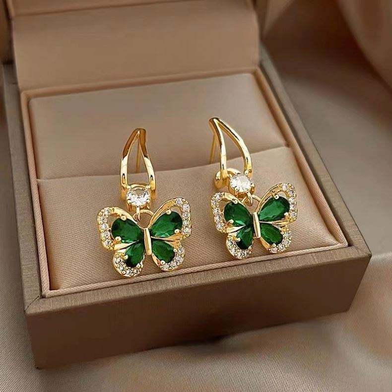 Green-Butterfly-Drop-Earrings 3