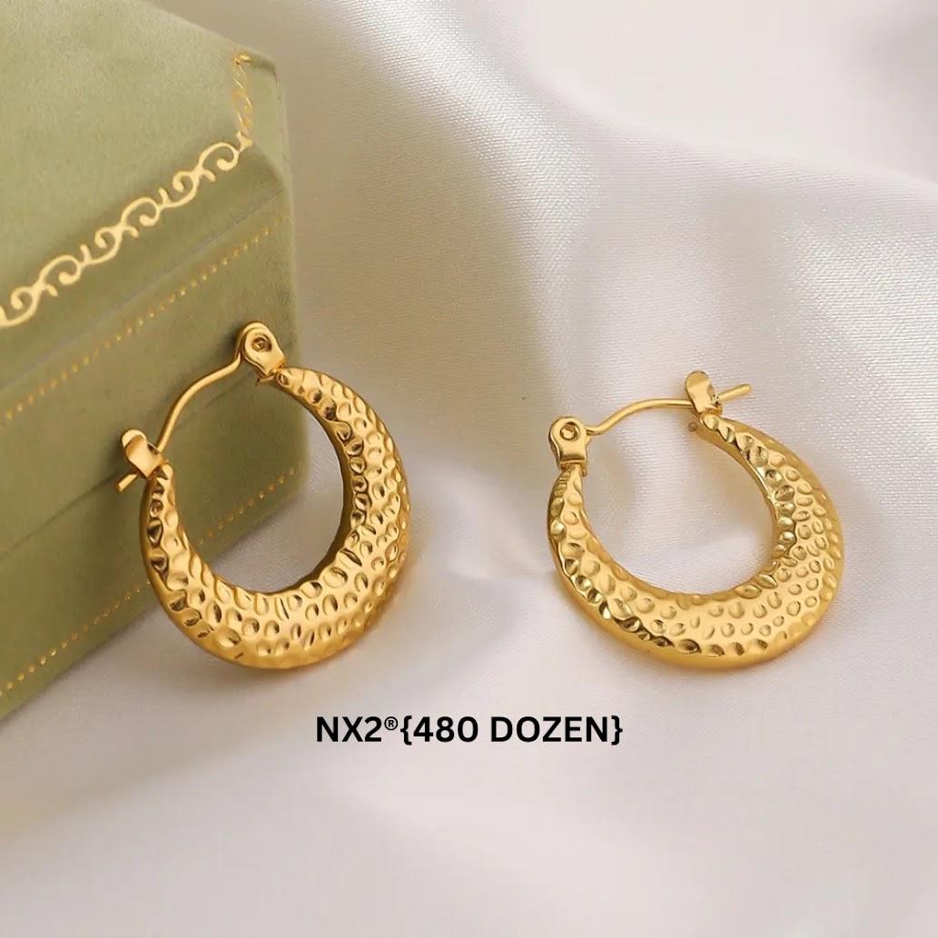 Hammered Texture Round Earrings