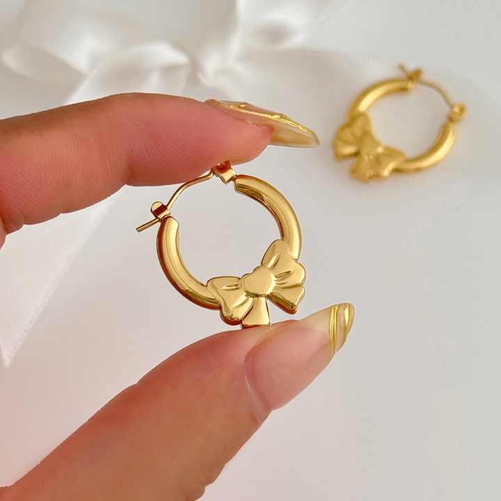 Knotted Bow Hoop Earrings