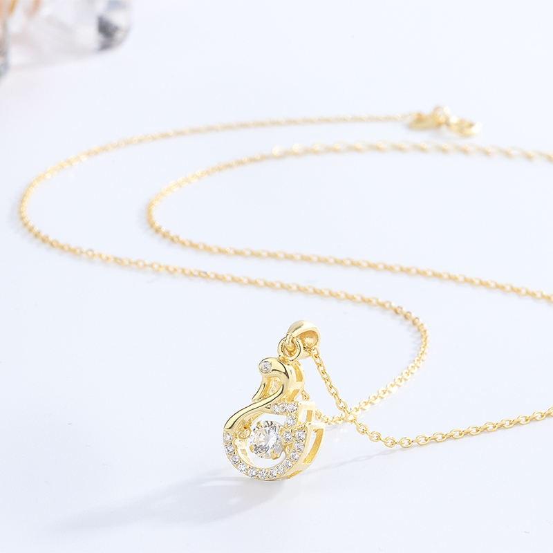 Lustrous Swan Charm Necklace 1 