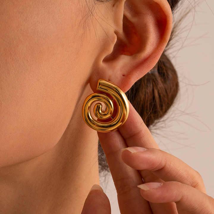 Luxe Golden Twirl Snail Earrings