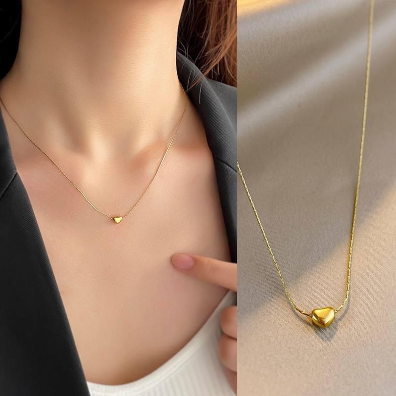 Minimalist Golden Heart Necklace 2 