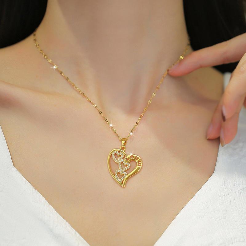 Nested Love Heart Necklace 1 