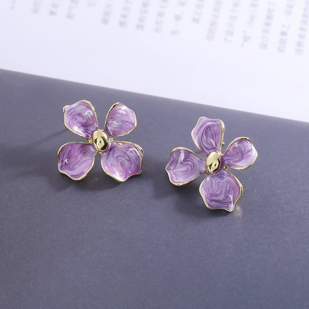 Oil-Drop-Purple-Flower-Earrings 3