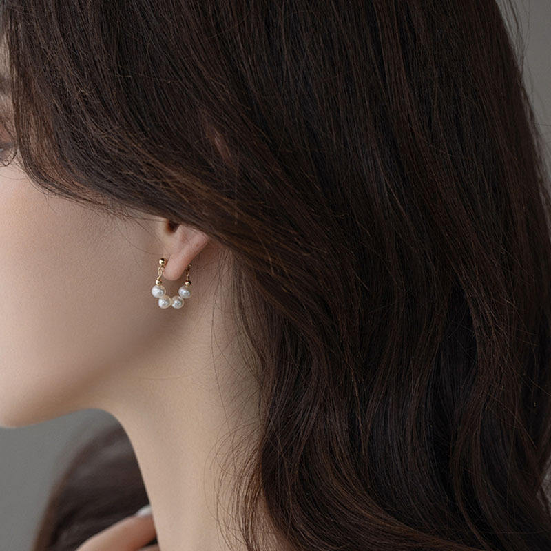Pearl-Huggie-Hoop-Earrings 3