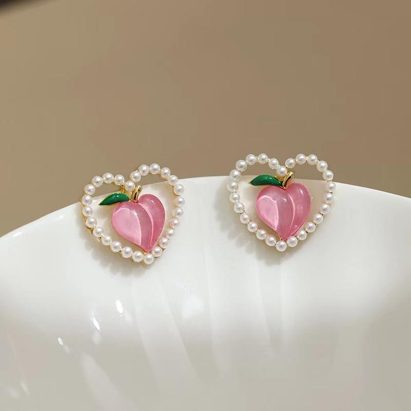 Pink-Peach-Beaded-Earrings 1