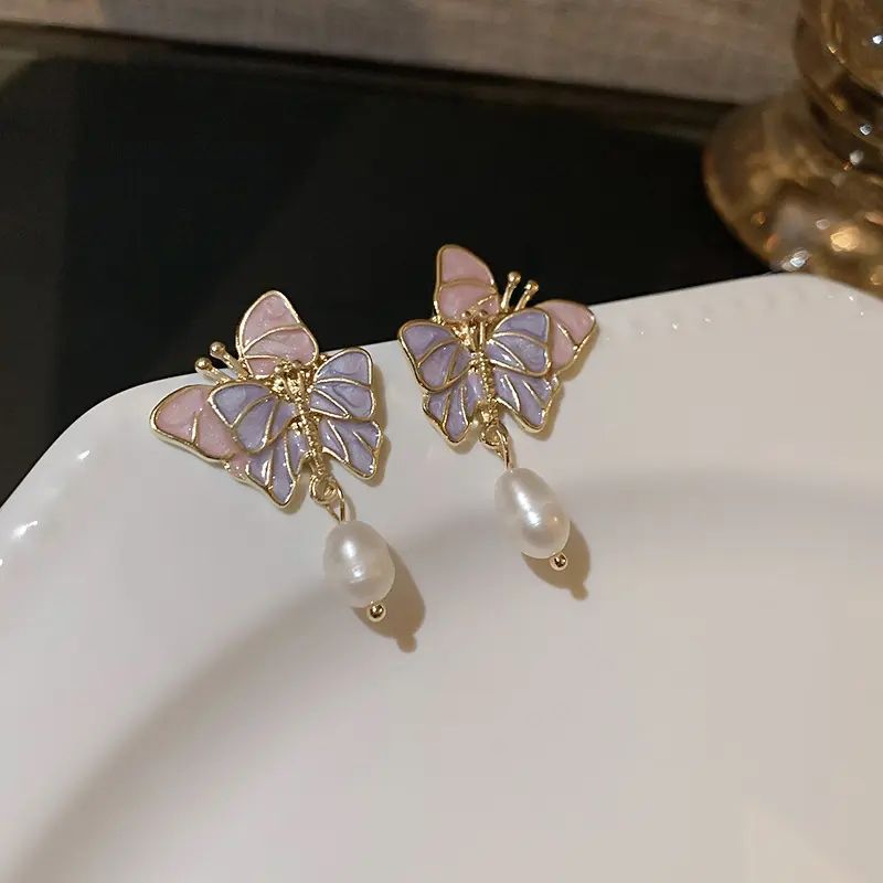 Pink-Purple-Butterfly-Earrings 3