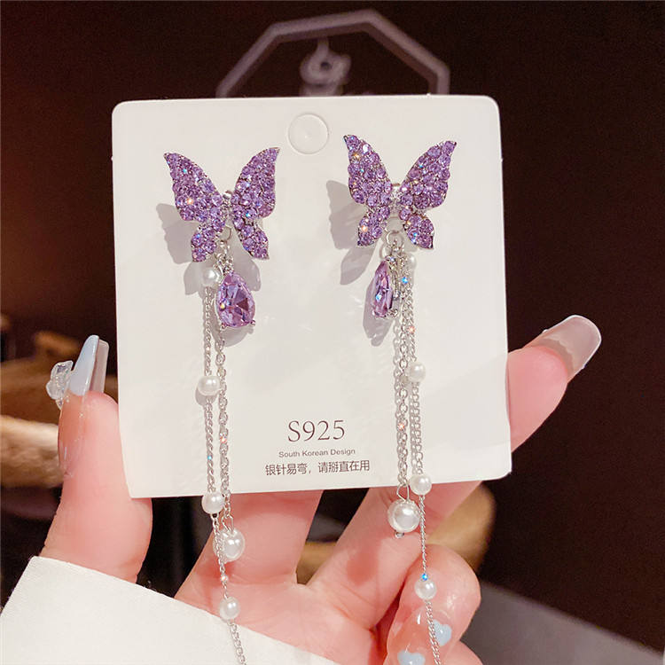 Purple-Butterfly-Dangle-Earrings 1