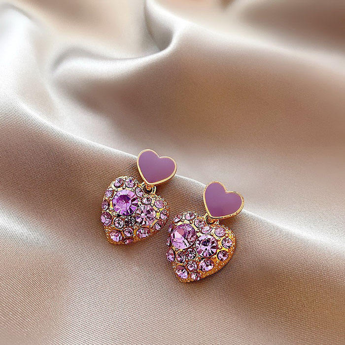 Purple-Crystal-Heart-Earrings 1
